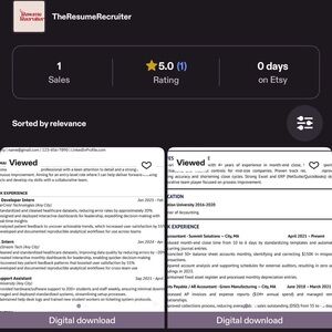 Professional Resume Template Digital Download
